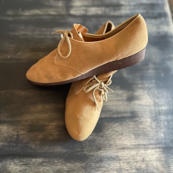 Orvis Women's Suede Lace-Up Flats Tan Size 7.5 Casual Lightweight Shoes​ - Picture 5 of 7